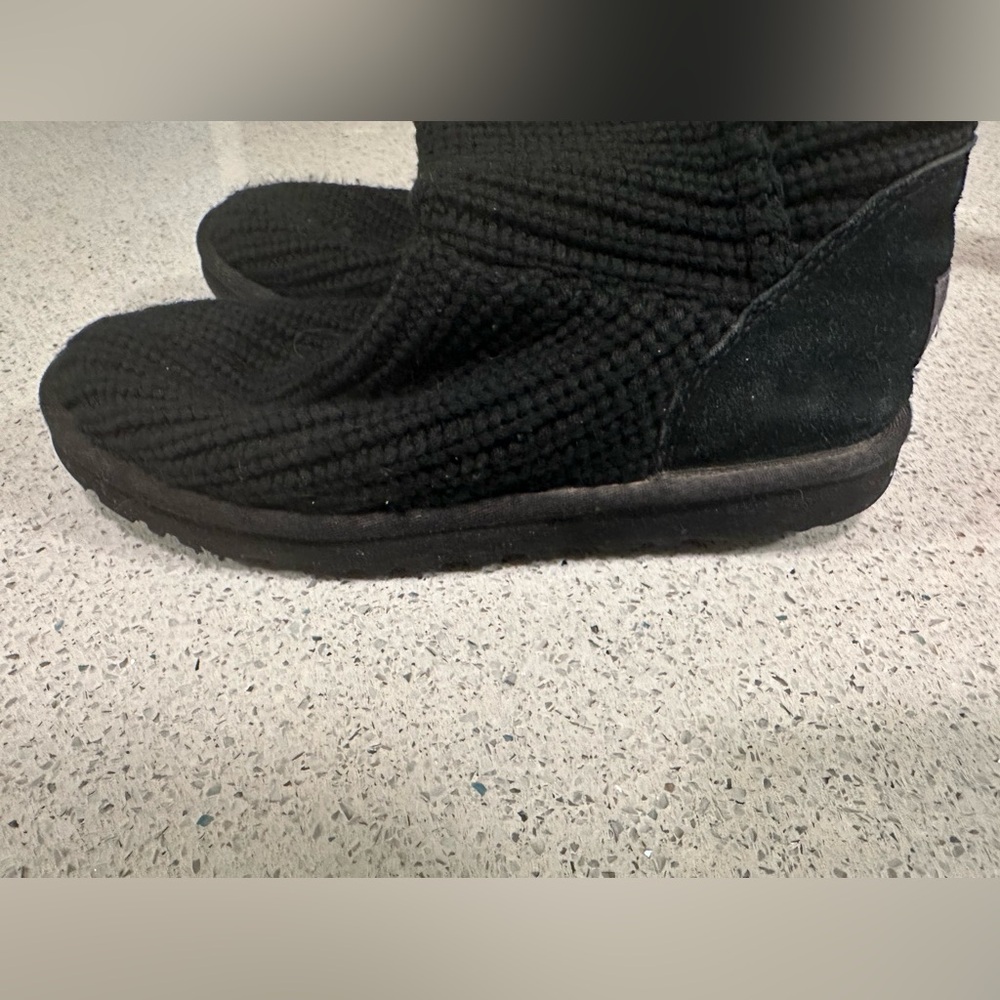 UGG Classic Cardy Black Knit Boots with Button Accents 8 - Picture 13 of 13